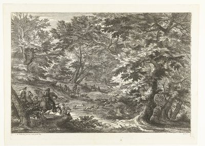 Landskap med rävjakt Landskap med jägare (serietitel) av Adriaen Frans Boudewyns