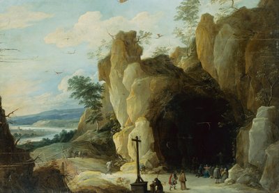 Resten på flykten till Egypten (olja) av Adriaen Isenbrandt or Isenbrant