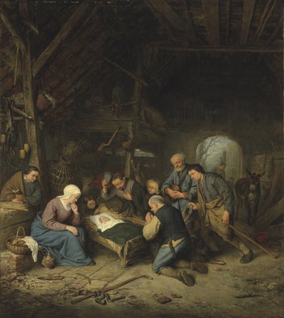 Barock: Herdarnas tillbedjan av Ostade, Adriaen Jansz, van (1610-1685) av Adriaen Jansz. van Ostade