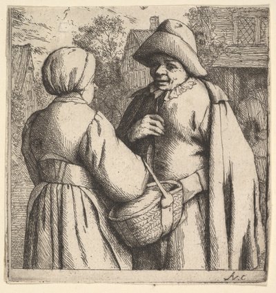 Samtal på gatan, 1610-85. av Adriaen Jansz. van Ostade