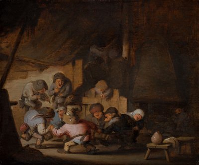 Dansande dvärgar i en bondes värdshus, ca 1635 (olja på trä) av Adriaen Jansz. van Ostade
