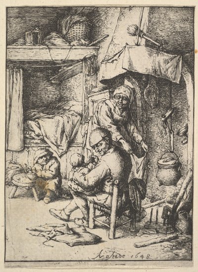 Fadern matar sitt barn, 1610-85. av Adriaen Jansz. van Ostade
