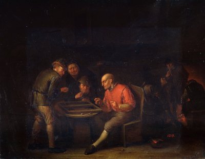Flemings som spelar tärning, 1600-talet av Adriaen Jansz. van Ostade