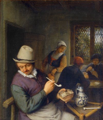 Rökaren på en krog ... av Adriaen Jansz. van Ostade