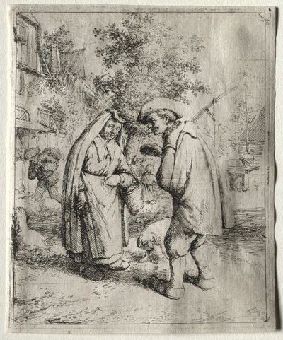 Man samtalar med en kvinna. av Adriaen Jansz. van Ostade