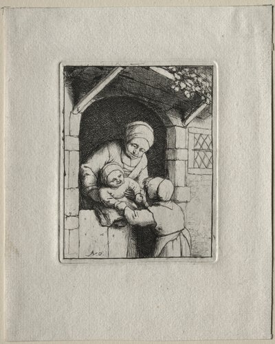 Mor och två barn. av Adriaen Jansz. van Ostade