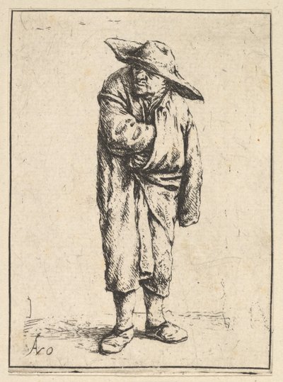 Bonde insvept i sin mantel, 1610-85. av Adriaen Jansz. van Ostade