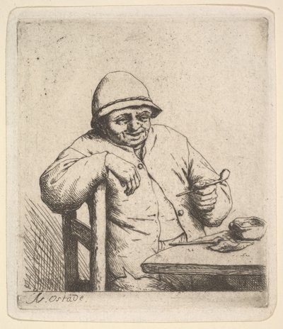 Bonde med pipa, 1640-80. av Adriaen Jansz. van Ostade