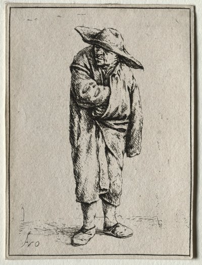 Bonde med handen i kappan. av Adriaen Jansz. van Ostade