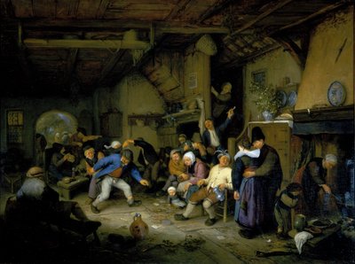 Bönder som dansar på en krog av Adriaen Jansz. van Ostade