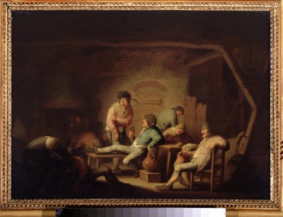 Värdshusscen. (Krogscen). Målning av Adriaen Jansz van Ostade (1610-1685), cirka 1635. Holländsk skola, barockstil. Olja på trä. Pushkin-museet, Moskva. av Adriaen Jansz. van Ostade