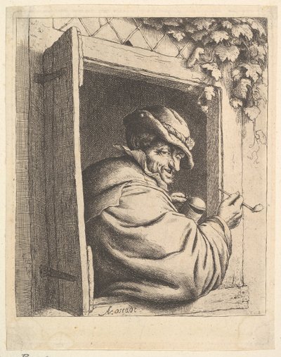 Rökare vid fönstret, 1610-85. av Adriaen Jansz. van Ostade