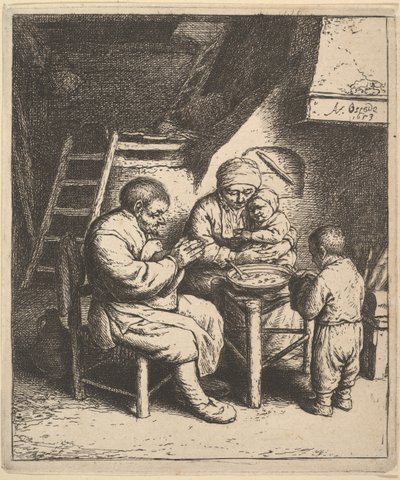 Välsignelsen, 1610-85. av Adriaen Jansz. van Ostade