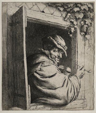 Rökaren vid fönstret. av Adriaen Jansz. van Ostade