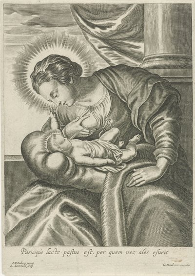 Maria matar Kristusbarnet av Adriaen Lommelin (attributed to workshop of)