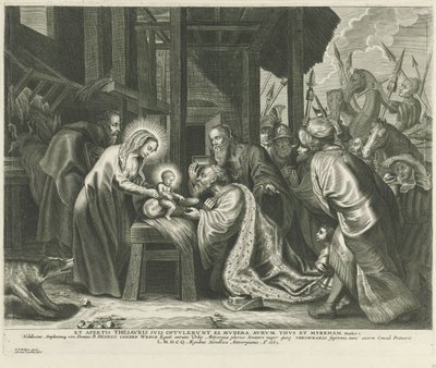 Tillbedjan av kungarna av Adriaen Lommelin
