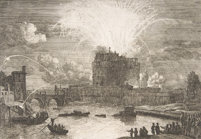 Fyrverkerier i Rom över Castel Sant