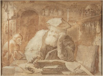 dr. Faust i sitt arbetsrum av Adriaen Matham