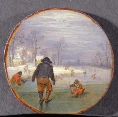 Skridskoåkare i ett landskap (panel) av Adriaen Pietersz van de Venne