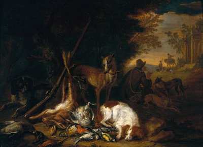 En jägare med sina hundar av Adriaen de Gryef