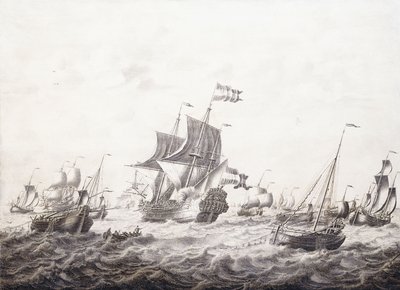 Krigsmän som bryter fiskarnas nät, av Adriaen van Salm
