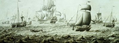 Frakt i Choppy Waters (pennskiss) av Adriaen van Salm