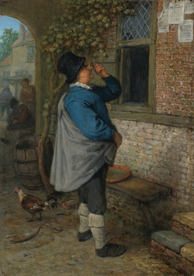 En man som läser nyheterna (syn) av Adriaen van Ostade