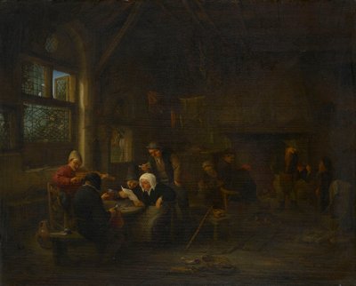 En kvällsscen på en krog med en spelman av Adriaen van Ostade