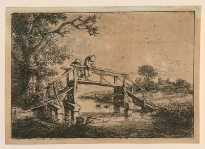 Fiskare på bron av Adriaen van Ostade