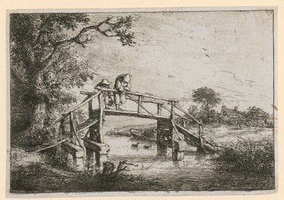 Fiskare på bron av Adriaen van Ostade