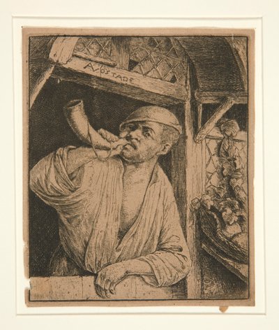 Baker låter sitt horn av Adriaen van Ostade