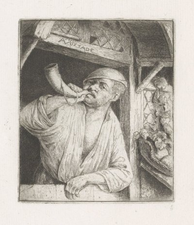 Bakker blåser i en dörröppning av Adriaen van Ostade