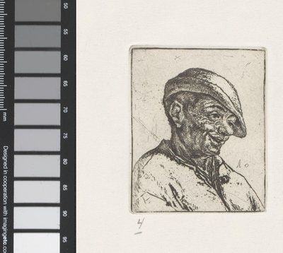 Byst av en leende bonde av Adriaen van Ostade