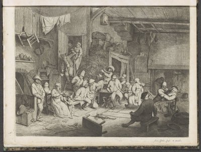 Dans på värdshuset av Adriaen van Ostade