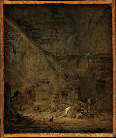 Interiör i en lada av Adriaen van Ostade