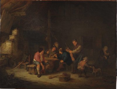 Interiör med bönder av Adriaen Jansz. van Ostade