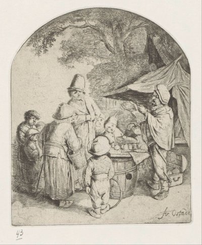 Quack säljer sina varor av Adriaen van Ostade