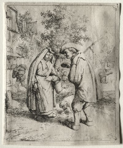 Man samtalar med en kvinna av Adriaen van Ostade