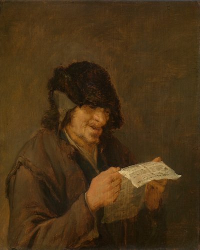Man som läser en tidning av Adriaen van Ostade