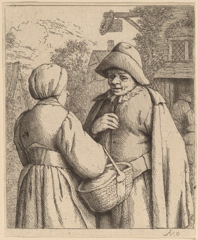 Man och kvinna samtalar av Adriaen van Ostade