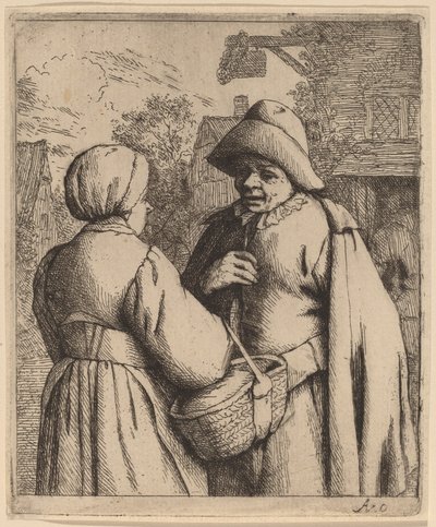 Man och kvinna samtalar av Adriaen van Ostade