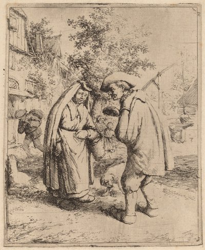 Man och kvinna pratar av Adriaen van Ostade