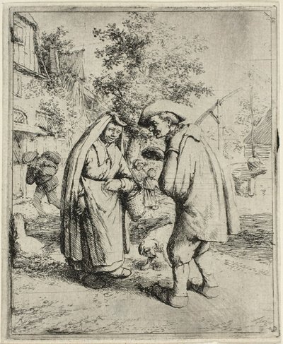 Man och kvinna pratar av Adriaen van Ostade