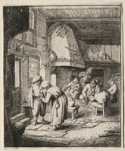 Bonde som reglerar sin skuld av Adriaen van Ostade