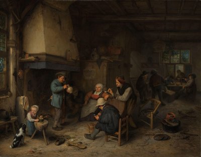 Bönder i ett inre av Adriaen van Ostade