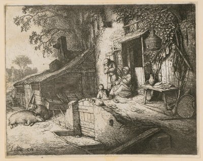 Spinnerska av Adriaen van Ostade