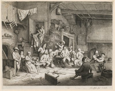 Dans på värdshuset av Adriaen van Ostade