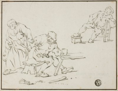 Taverna scen av Adriaen van Ostade