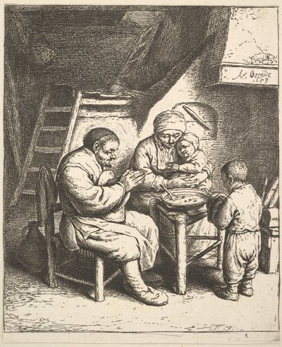 Välsignelsen, 1610-85. av Adriaen van Ostade
