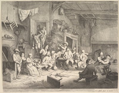 Dansen på värdshuset av Adriaen van Ostade